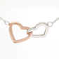 Aliyannah™ Interlocking Hearts Necklace - 18k Yellow Gold/14k White Gold Finish