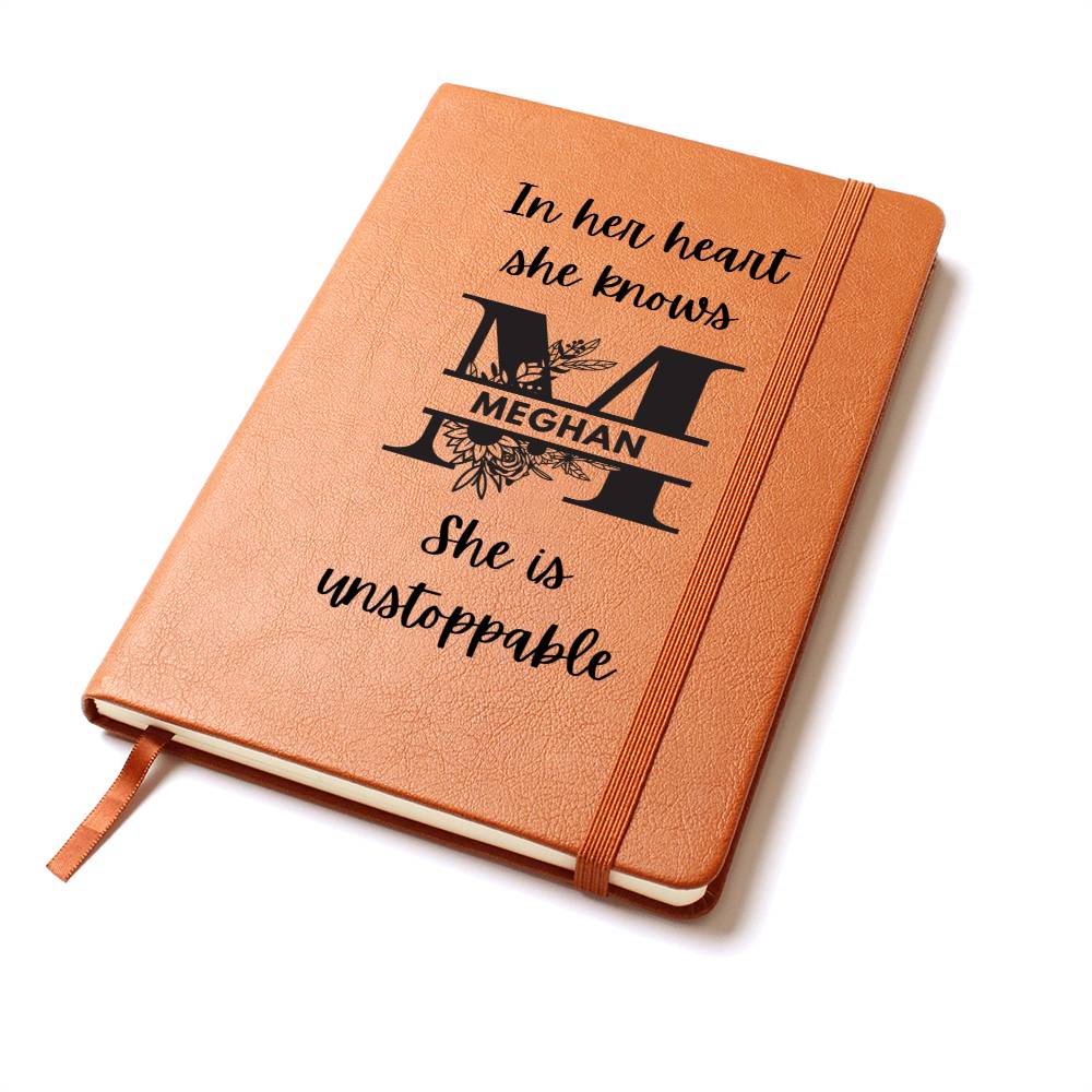 She Is Unstoppable - Graphic Leather Journal