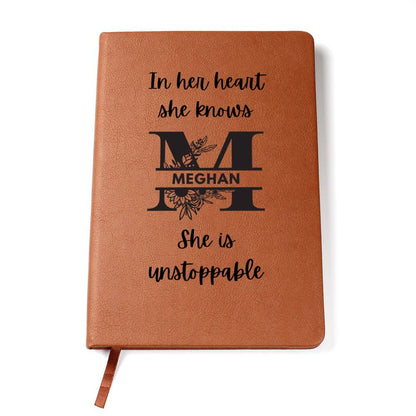 She Is Unstoppable - Graphic Leather Journal
