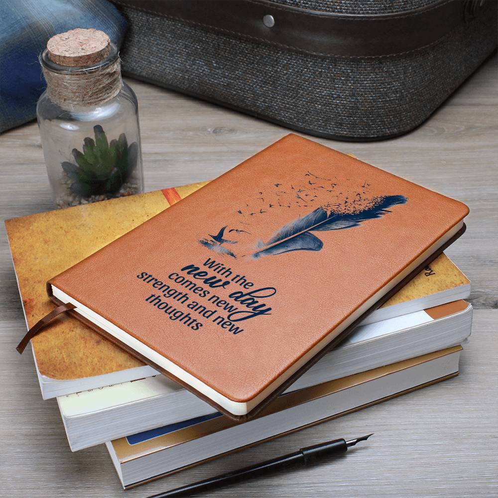 New Day, New Strength, New Thoughts - Graphic Leather Journal