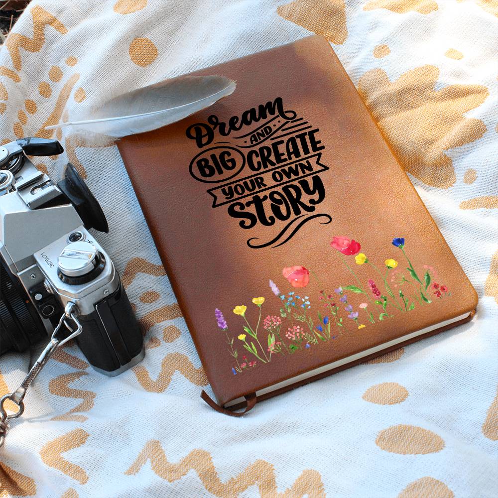 Dream Big and Create Your Own Story - Graphic Leather Journal