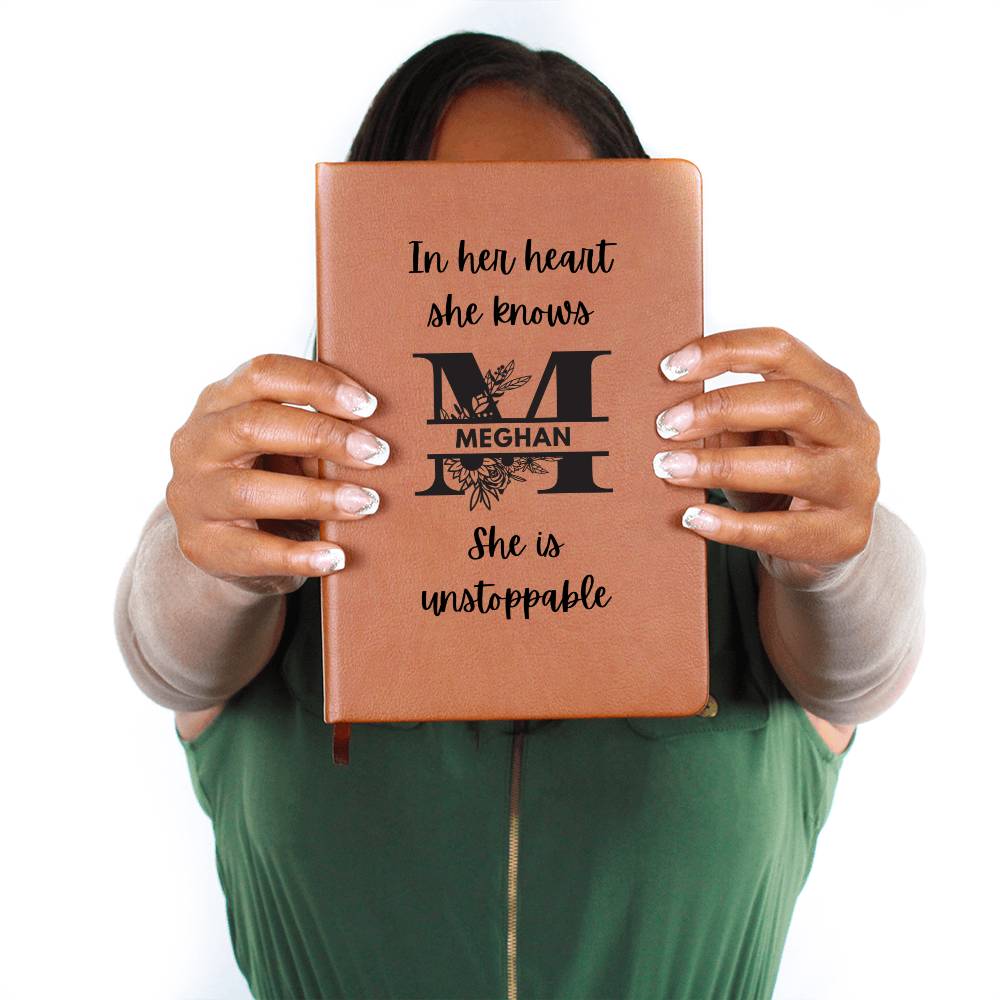 She Is Unstoppable - Graphic Leather Journal