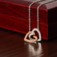 Aliyannah™ Interlocking Hearts Necklace - 18k Yellow Gold/14k White Gold Finish