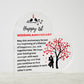 Happy 1st Anniversary - Printed Heart Shaped Acrylic Plaque