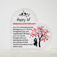 Happy 1st Anniversary - Printed Heart Shaped Acrylic Plaque