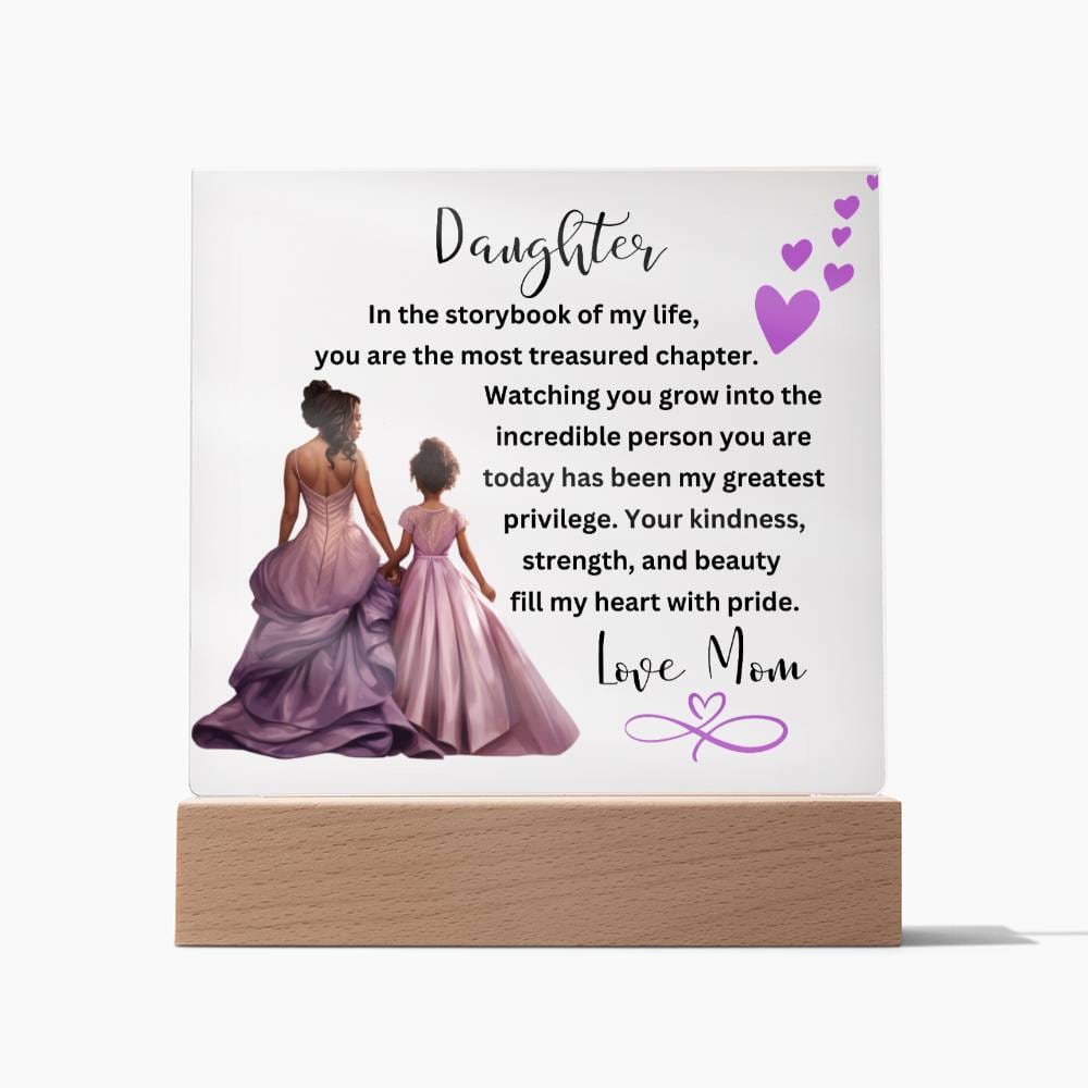 Daughter, You're The Most Treasured Chapter - Square Acrylic Plaque