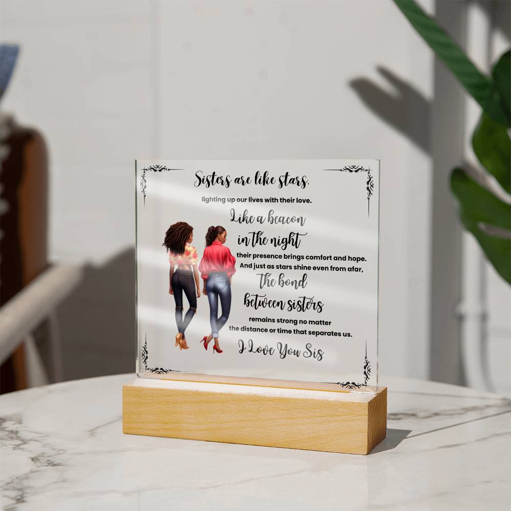Sisters Are Like Stars - Square Acrylic Plaque