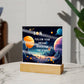 Son, Follow Your Dreams, Reach for the Stars! - Square Acrylic Night Light with LED Base