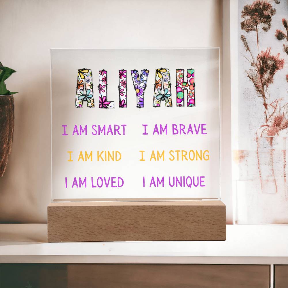 Customisable Square Acrylic Plaque for Girls
