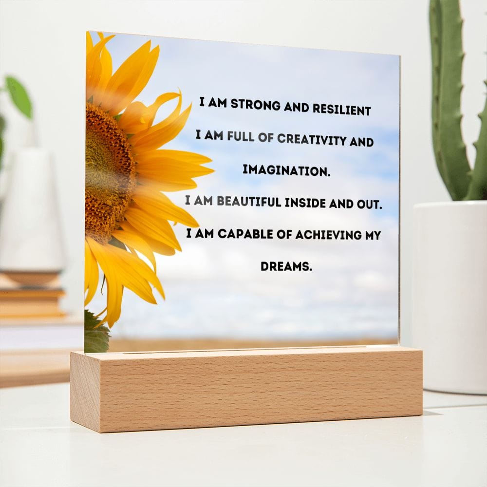 I Am Beautiful Inside and Out - Affirmation Plaque