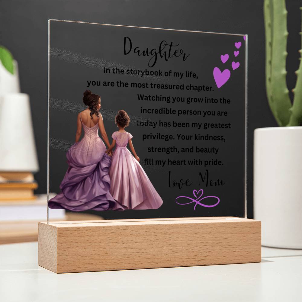 Daughter, You're The Most Treasured Chapter - Square Acrylic Plaque