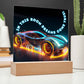 Dreams Come True - Square Acrylic Night Light with LED Base