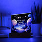 Son, Follow Your Dreams, Reach for the Stars! - Square Acrylic Night Light with LED Base