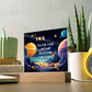 Son, Follow Your Dreams, Reach for the Stars! - Square Acrylic Night Light with LED Base