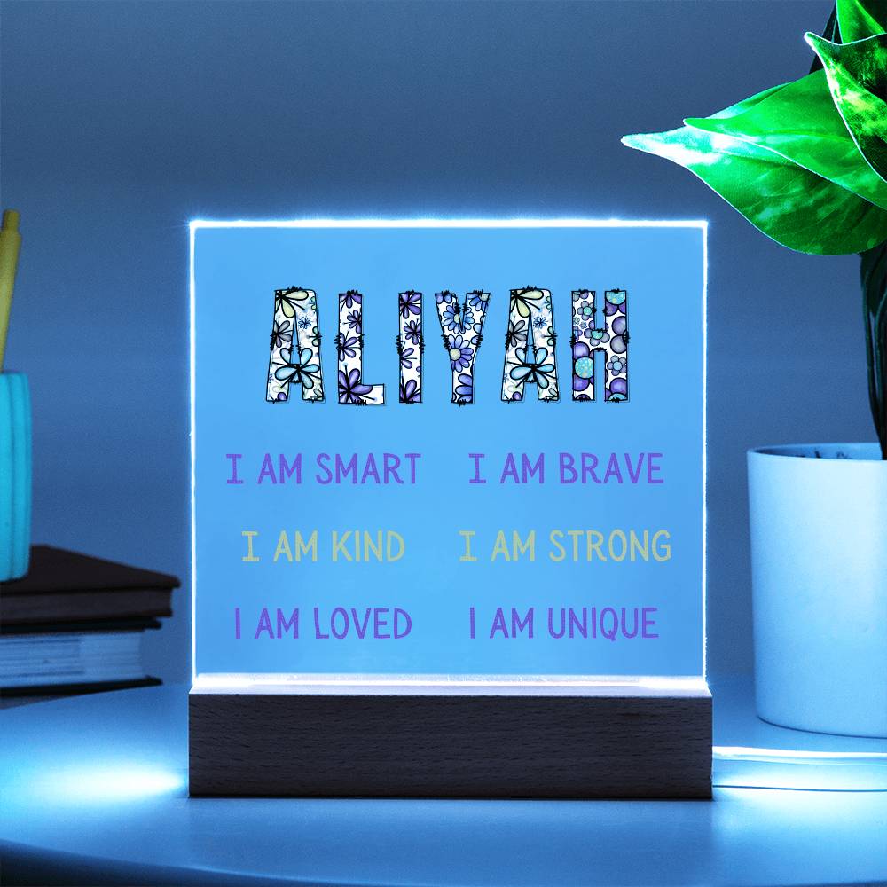Customisable Square Acrylic Plaque for Girls