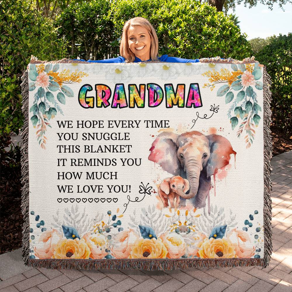 Grandma, We Love You - Heirloom Woven Blanket