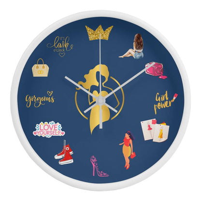 Fashion Girl - Wood Frame 10” Wall Clock