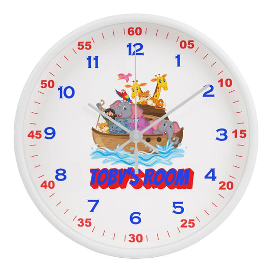 Noah's Ark - Personalised Wood Frame 10" Wall Clock