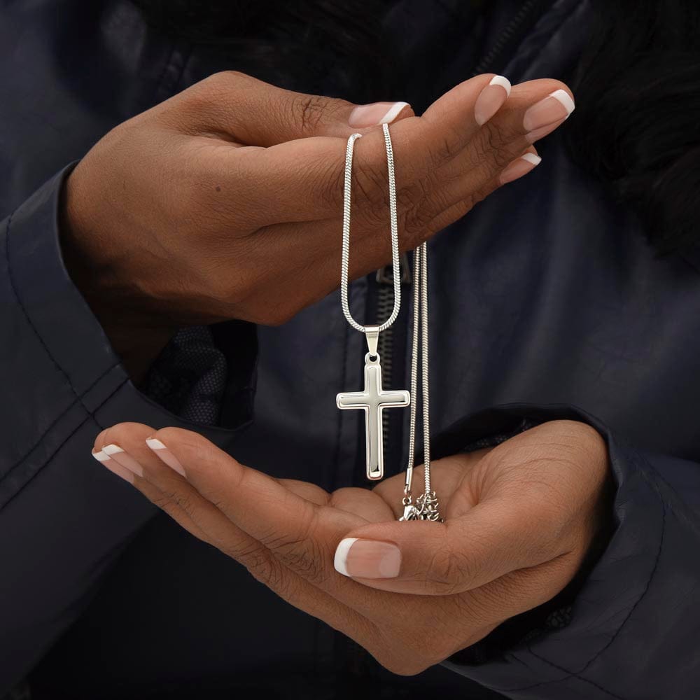 Daughter, You're Never Alone - Stainless Steel Cross Necklace