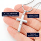 Daughter, You're Never Alone - Stainless Steel Cross Necklace