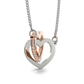 Aliyannah™ Interlocking Hearts Necklace - 18k Yellow Gold/14k White Gold Finish