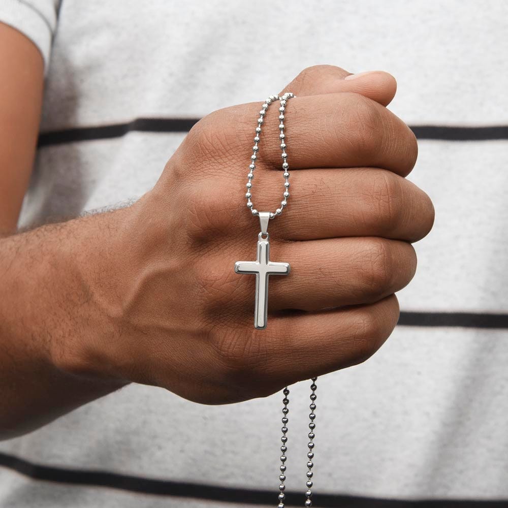 Live By Faith Artisan-Crafted Stainless Cross Necklace