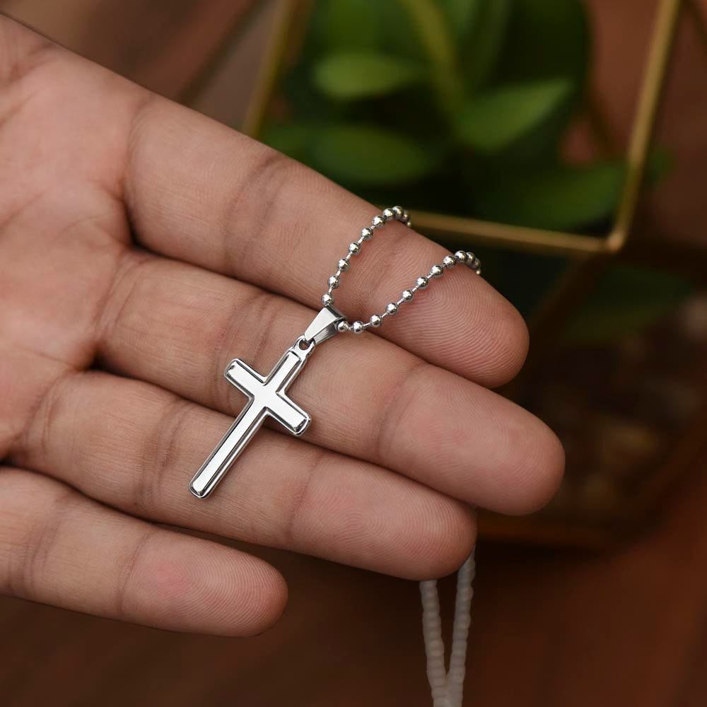 Live By Faith Artisan-Crafted Stainless Cross Necklace