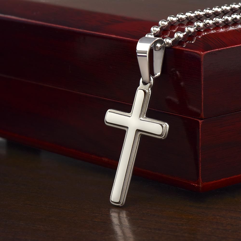 Live By Faith Artisan-Crafted Stainless Cross Necklace