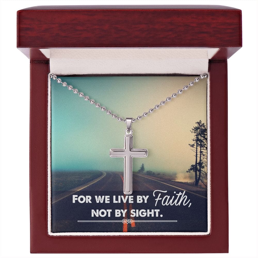 Live By Faith Artisan-Crafted Stainless Cross Necklace