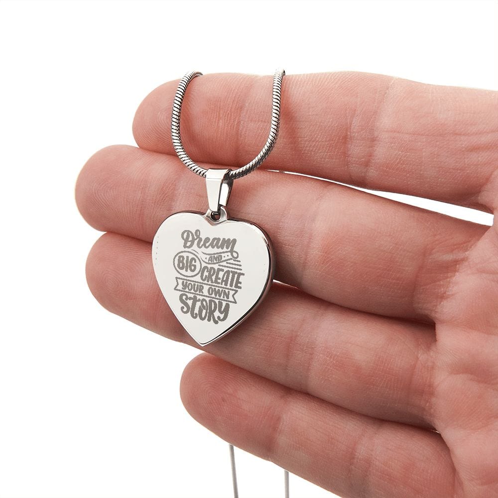 Granddaughter Necklace - Engraved Heart Necklace