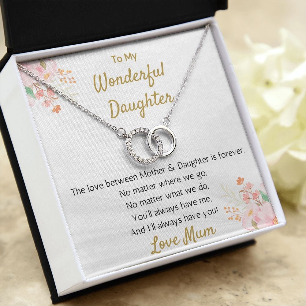 To My Wonderful Daughter, Love Mum - Perfect Pair Necklace