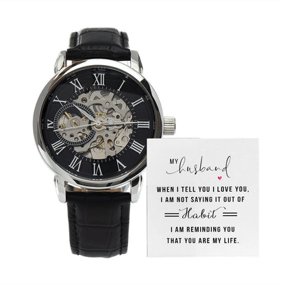 Express Your Endless Love: Husband, You Are My life - Openwork Watch