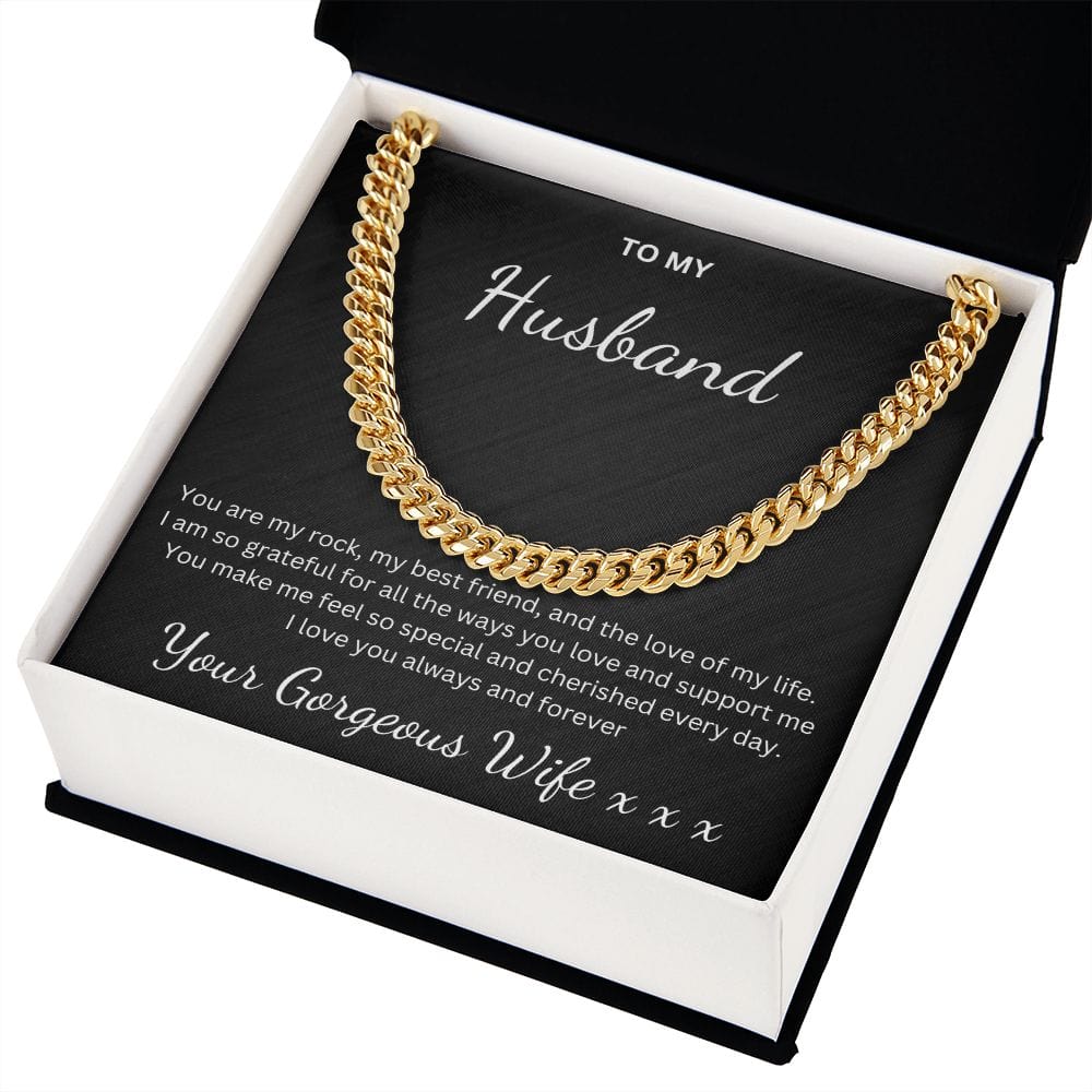 To My Husband, You Are My Rock - Cuban Link Chain