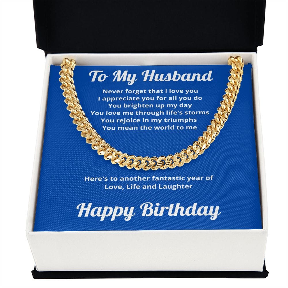 To My Husband - Happy Birthday, Cuban Link Chain