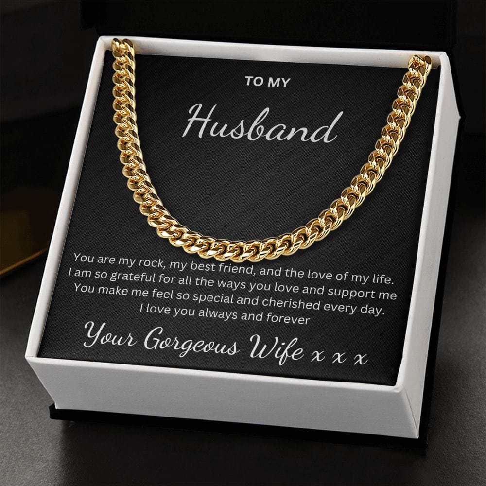 To My Husband, You Are My Rock - Cuban Link Chain