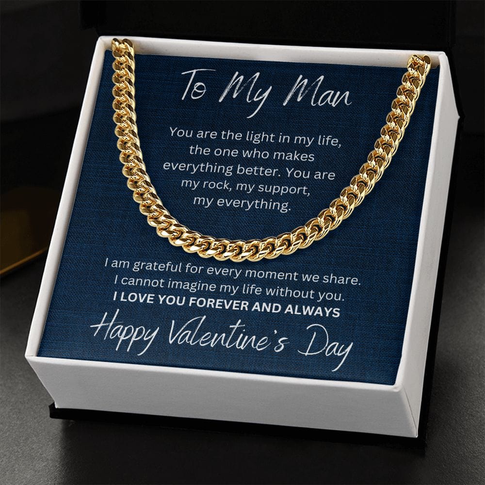 To My Man, Happy Valentine's Day - Cuban Link Chain