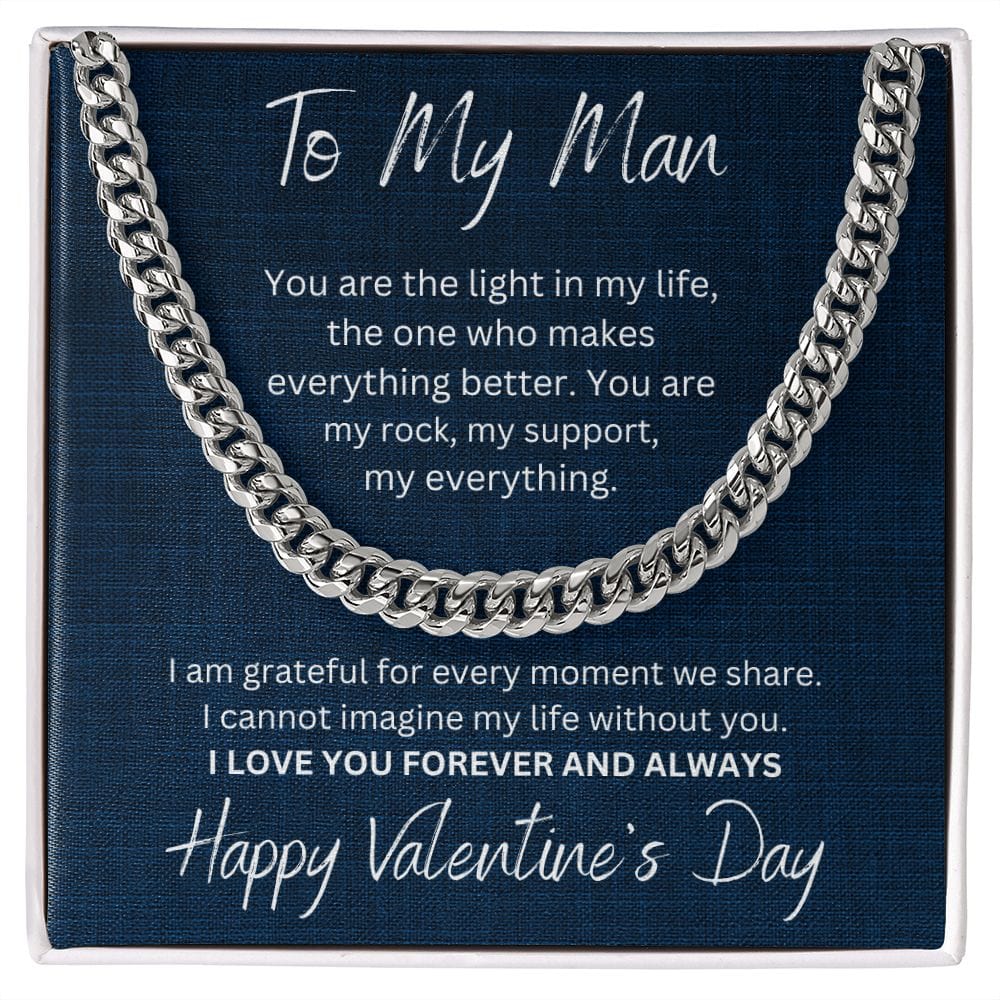 To My Man, Happy Valentine's Day - Cuban Link Chain