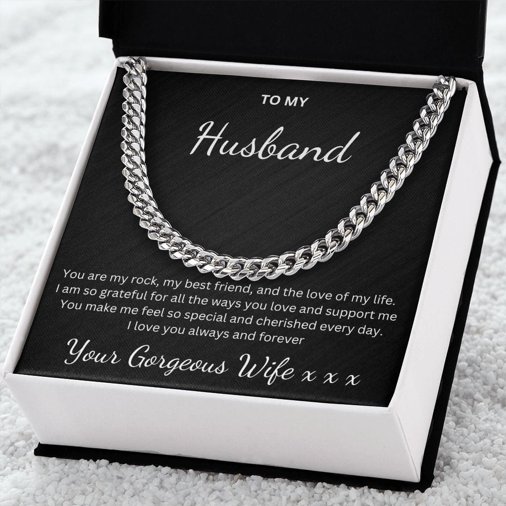 To My Husband, You Are My Rock - Cuban Link Chain