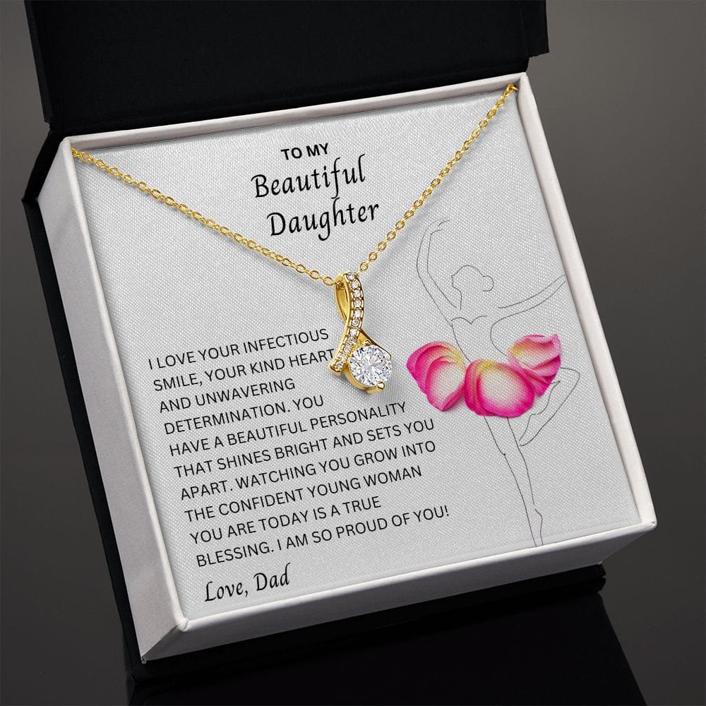 To My Beautiful Daughter - Alluring Beauty Necklace From Dad