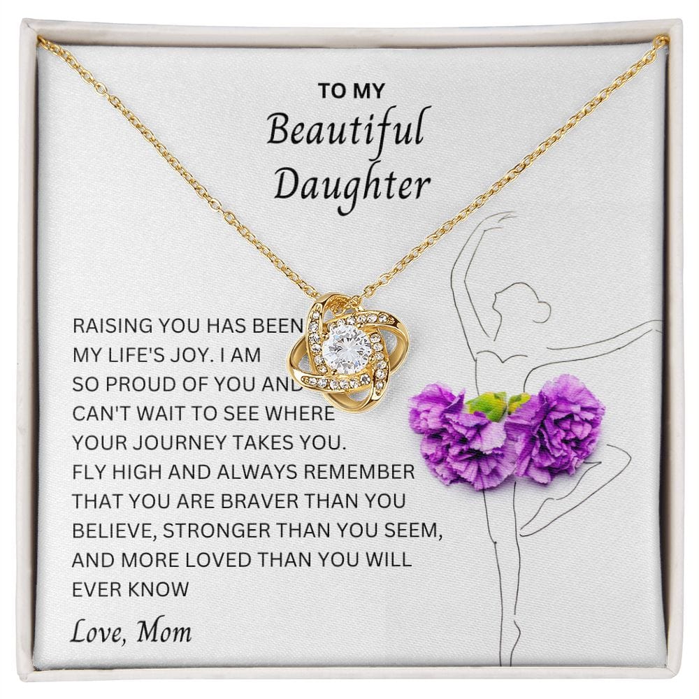 To My Beautiful Daughter - Love Knot Necklace From Mom