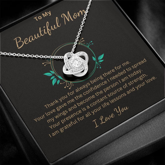 To My Beautiful Mom - Love Knot Necklace