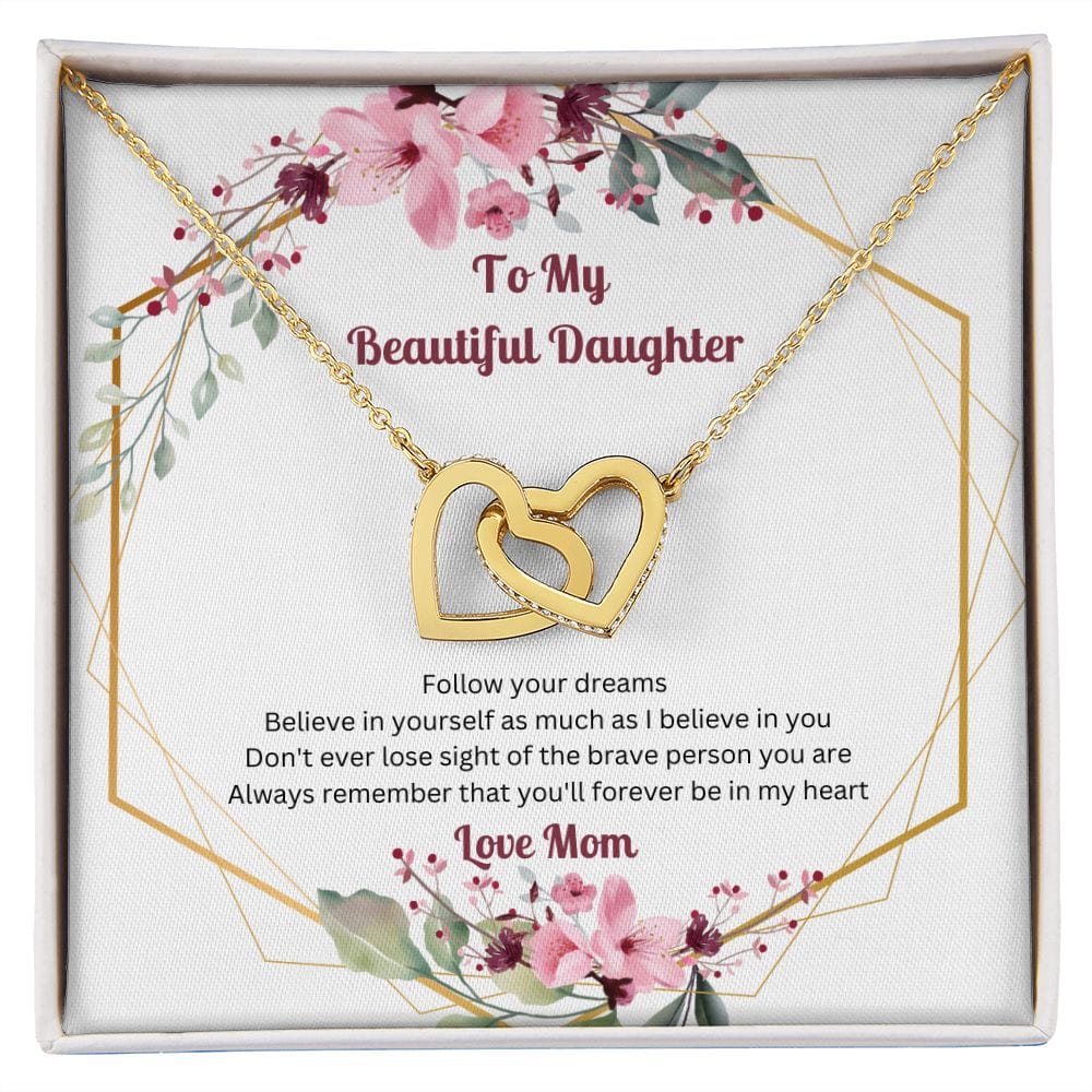 Daughter, Follow Your Dreams - Interlocking Hearts Necklace