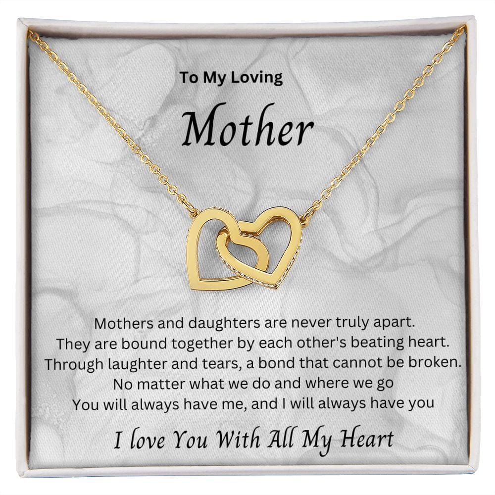 To My Loving Mother - Interlocking Hearts Necklace