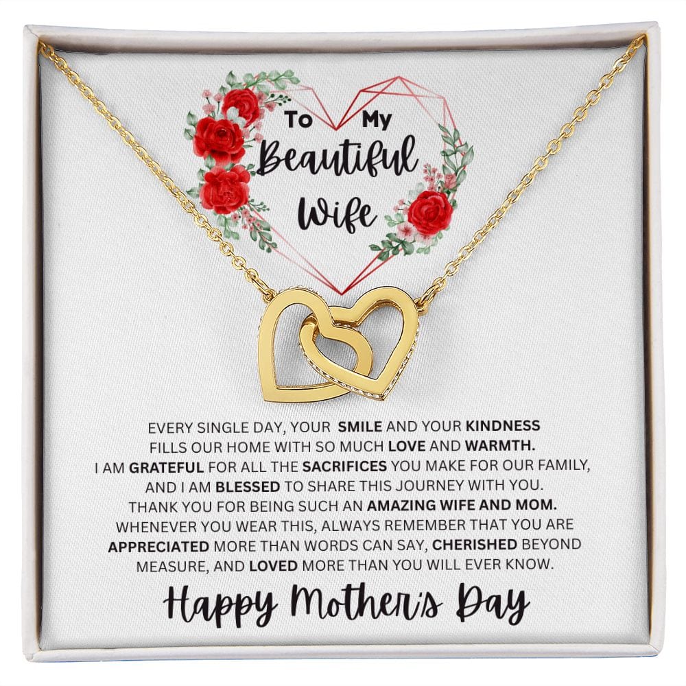 Amazing Wife and Mom - Interlocking Hearts Necklace