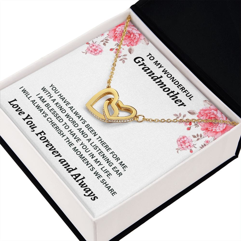 To My Wonderful Grandmother - Interlocking Hearts Necklace