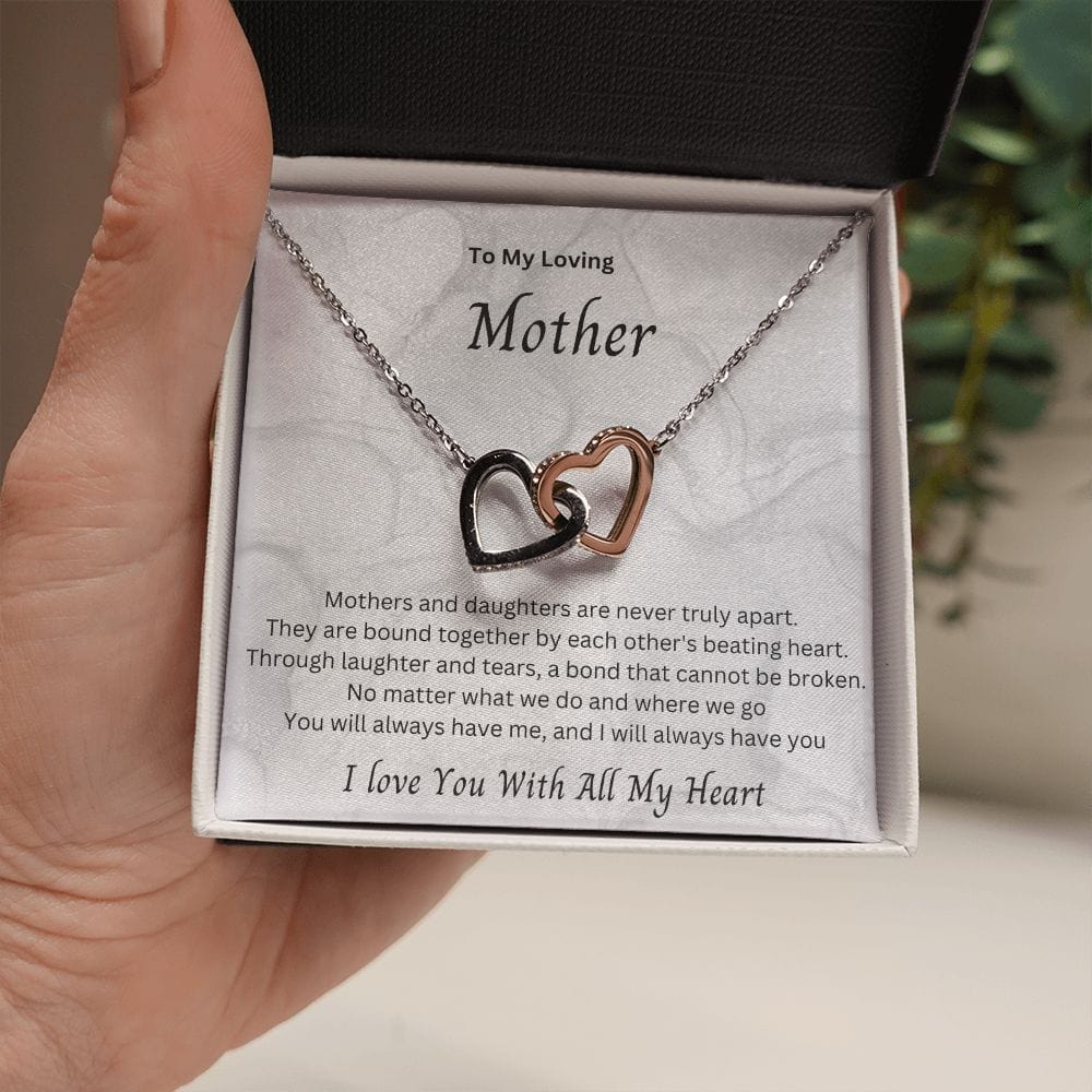 To My Loving Mother - Interlocking Hearts Necklace