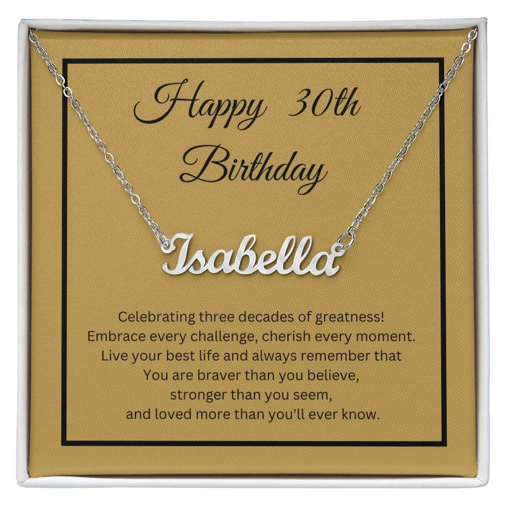 30th Birthday Personalized Name Necklace