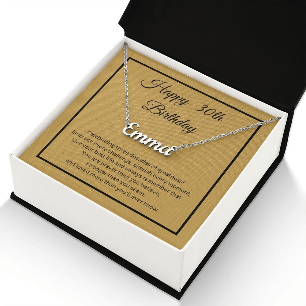 30th Birthday Personalized Name Necklace