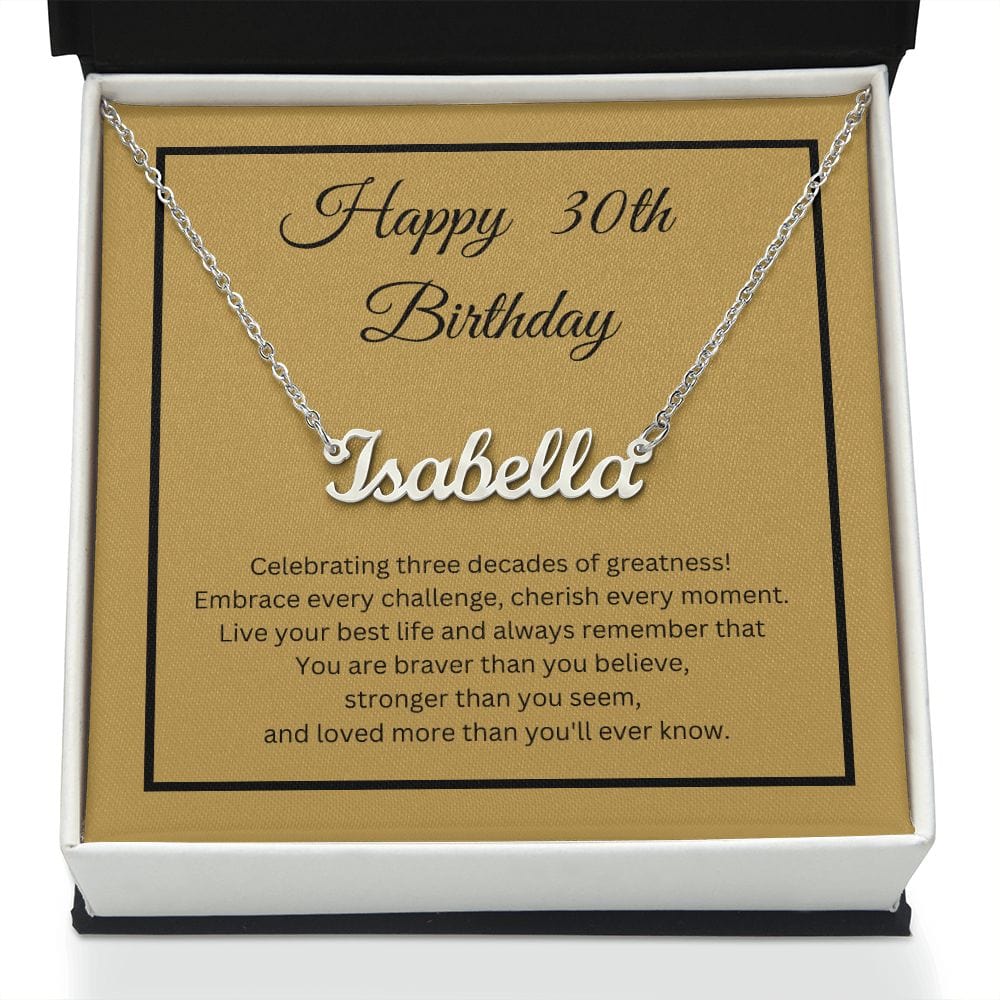 30th Birthday Personalized Name Necklace