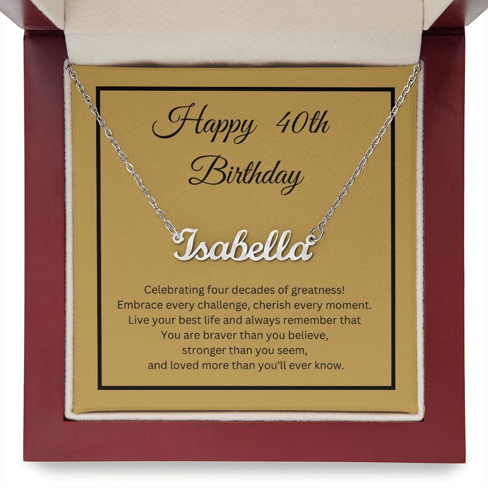 40th Birthday Personalized Name Necklace